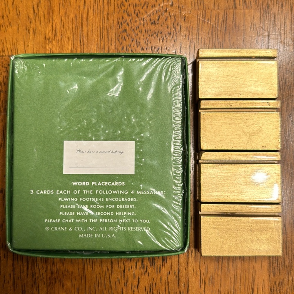 NEW Kate Spade dining place cards. (12) & 8 unbranded card holders. - Picture 1 of 4